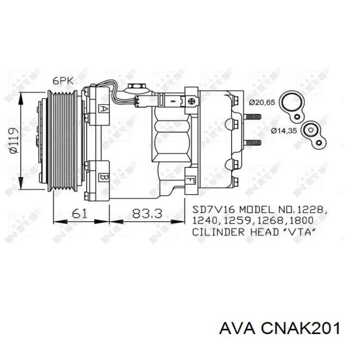 CNAK201 AVA compresor de aire acondicionado