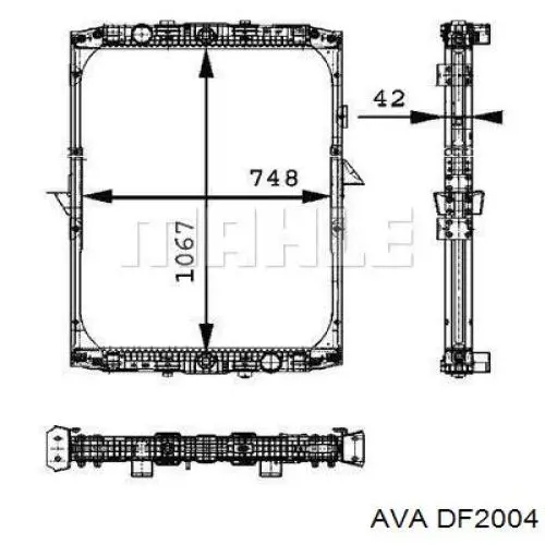 DF2004 AVA radiador refrigeración del motor