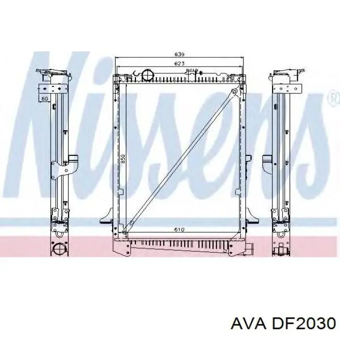 DF2030 AVA radiador refrigeración del motor