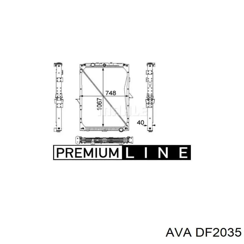 DF2035 AVA radiador refrigeración del motor