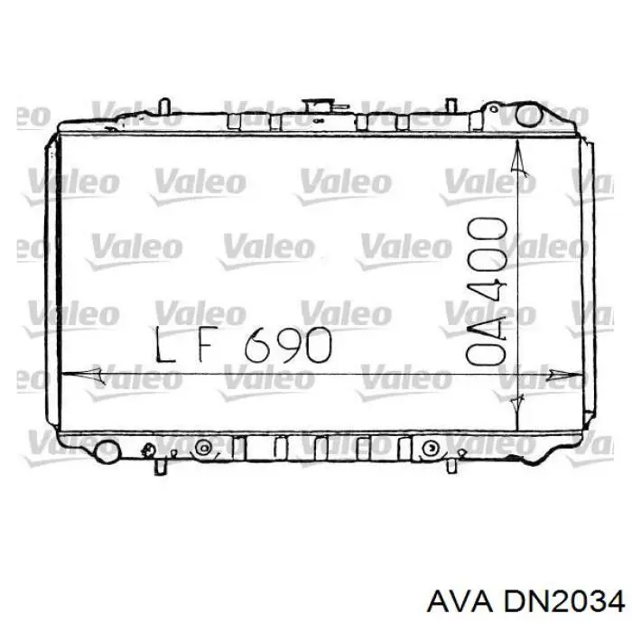 DN2034 AVA radiador refrigeración del motor