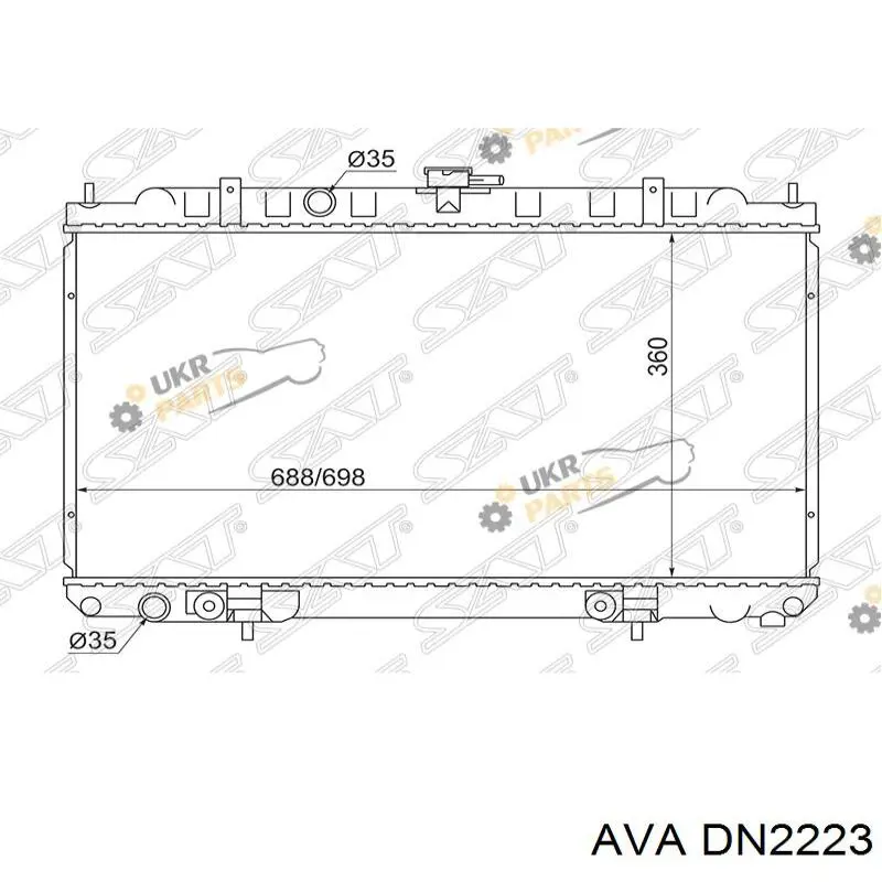 DN2223 AVA radiador refrigeración del motor