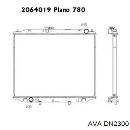 DN2300 AVA radiador refrigeración del motor