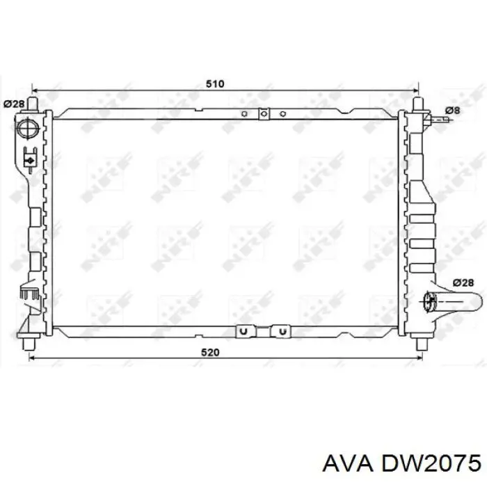 DW2075 AVA radiador refrigeración del motor