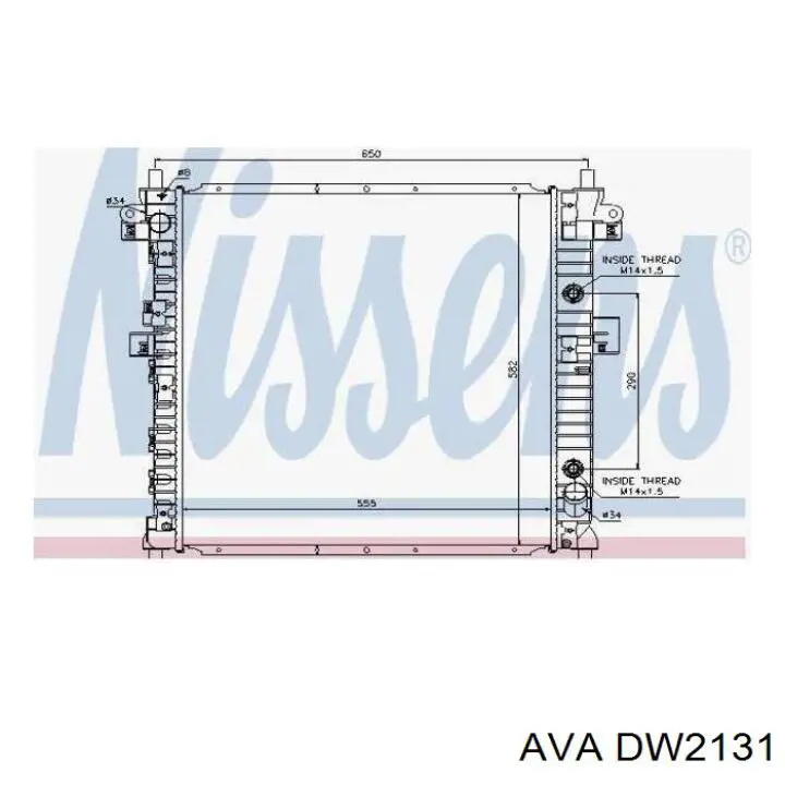 DW2131 AVA radiador refrigeración del motor