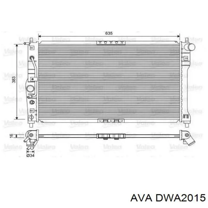 DWA2015 AVA radiador refrigeración del motor