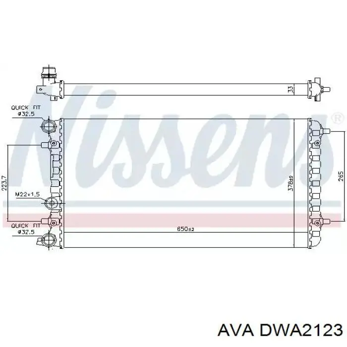 DWA2123 AVA radiador refrigeración del motor