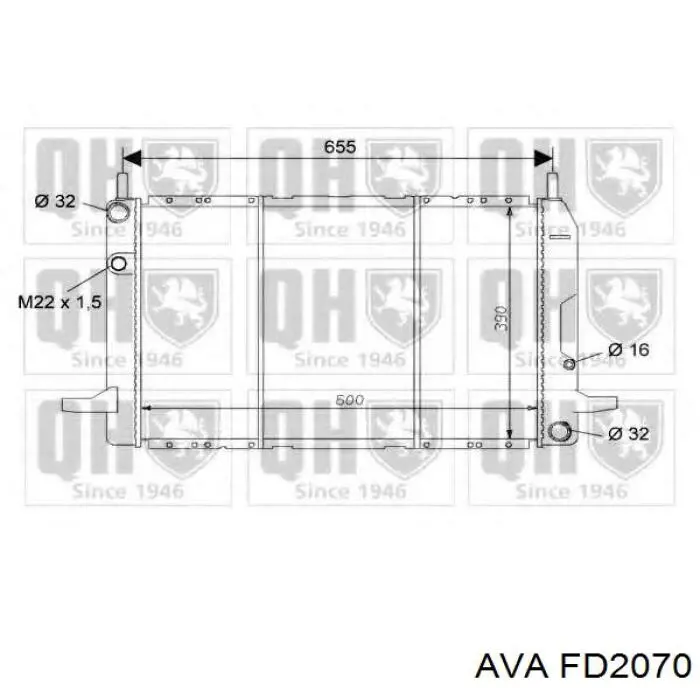 FD2070 AVA radiador refrigeración del motor