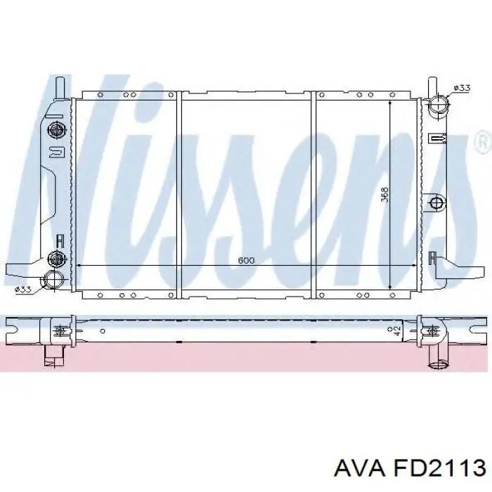 FD2113 AVA radiador refrigeración del motor