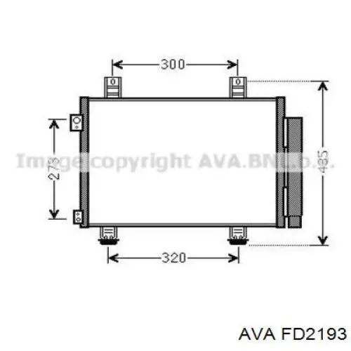 FD2193 AVA radiador refrigeración del motor