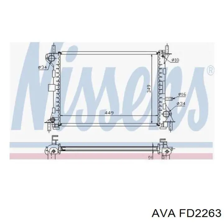 FD2263 AVA radiador refrigeración del motor