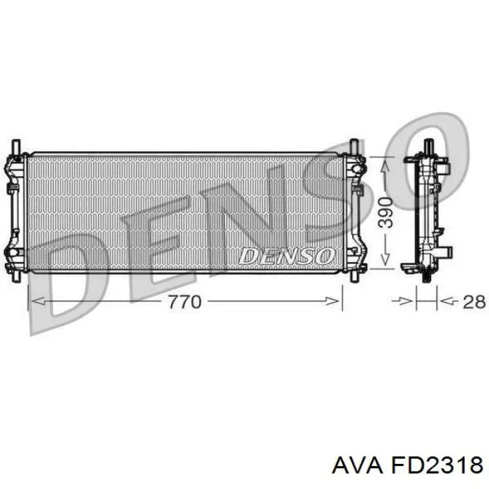 FD2318 AVA radiador refrigeración del motor