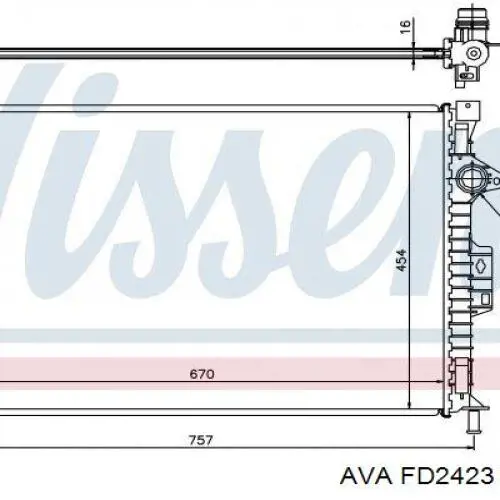 FD2423 AVA radiador refrigeración del motor