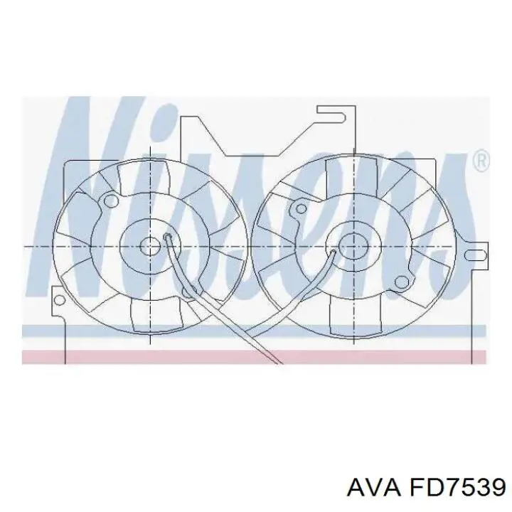 FD7539 AVA difusor de radiador, aire acondicionado, completo con motor y rodete