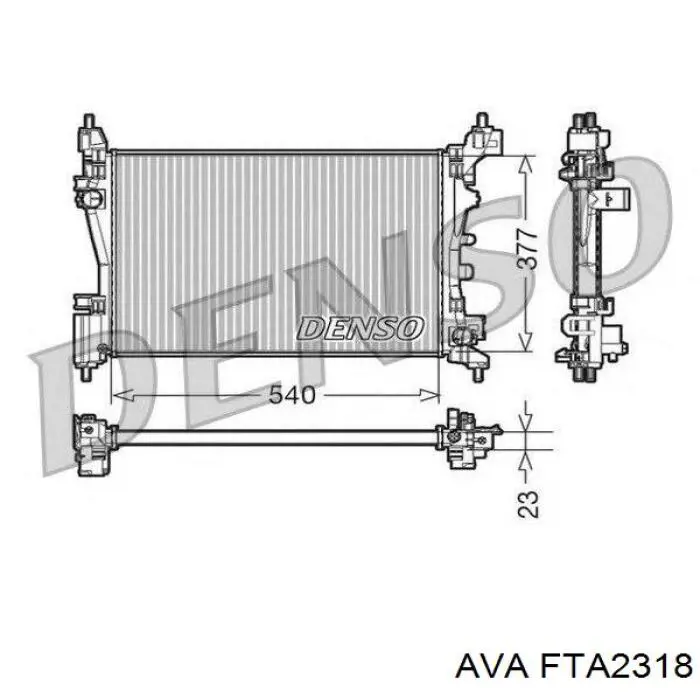 Radiador refrigeración del motor Fiat Fiorino 225