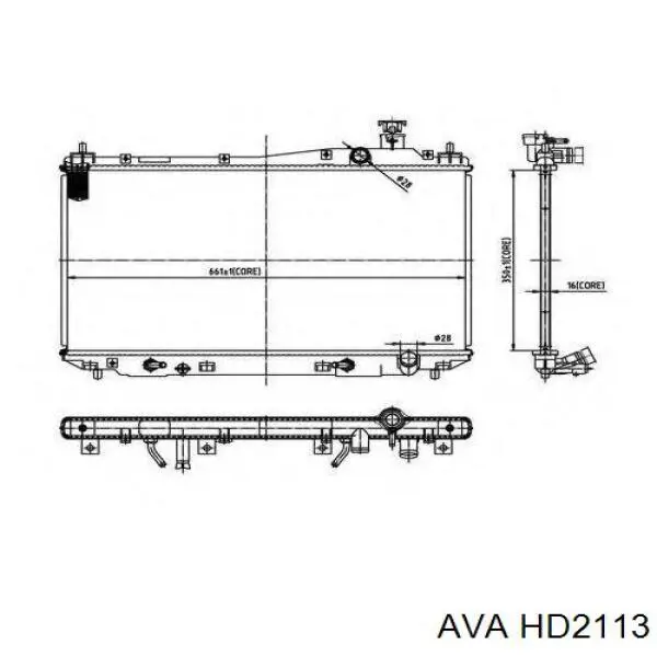 HD2113 AVA radiador refrigeración del motor