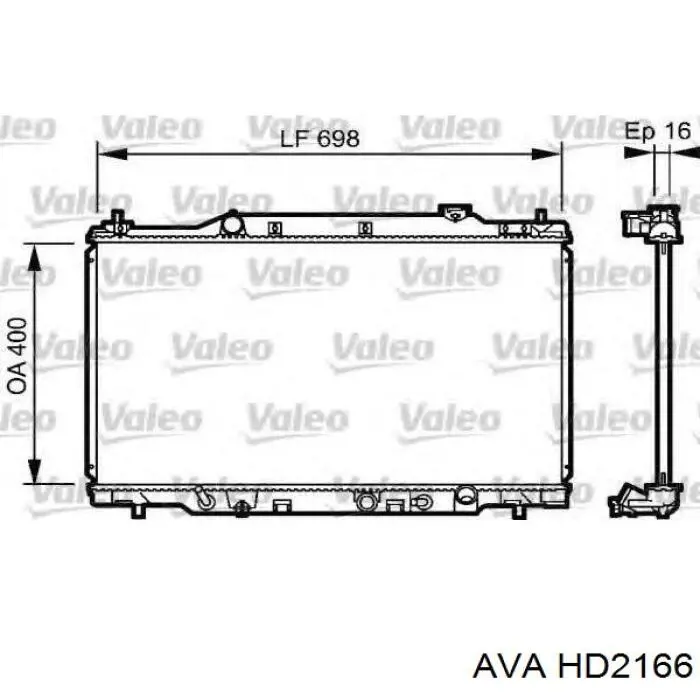 HD2166 AVA radiador refrigeración del motor