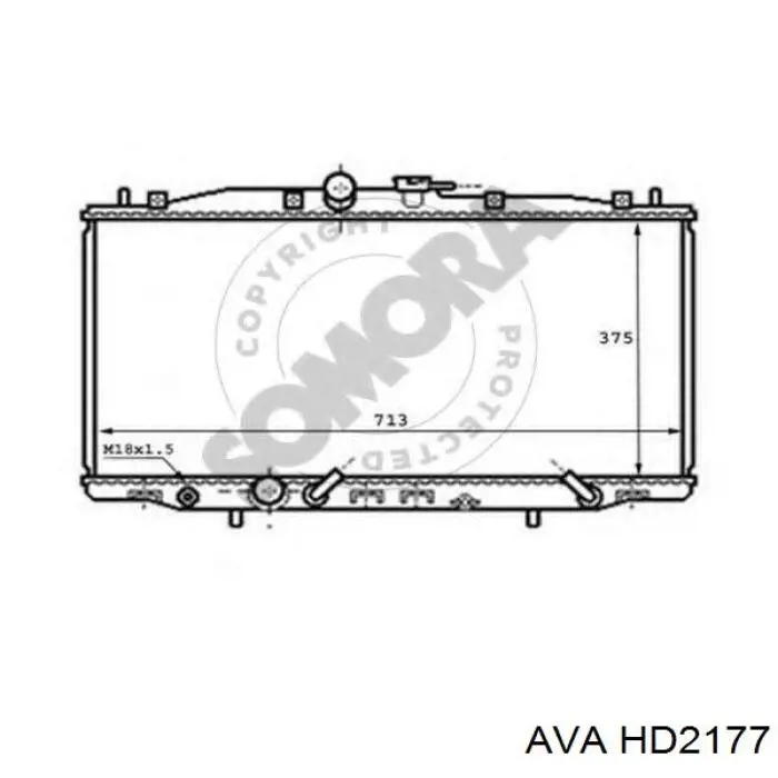 HD2177 AVA radiador refrigeración del motor