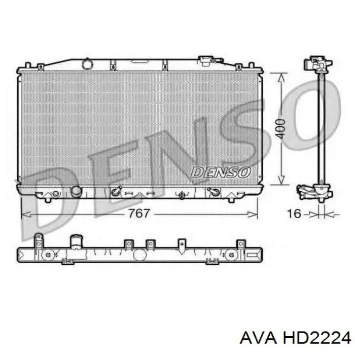 HD2224 AVA radiador refrigeración del motor