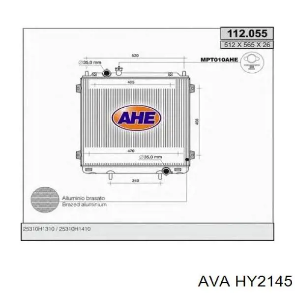 HY2145 AVA radiador