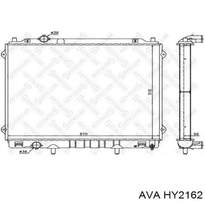 HY2162 AVA radiador refrigeración del motor