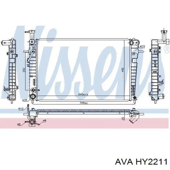 Comprar HY2211 AVA Radiador de auto
