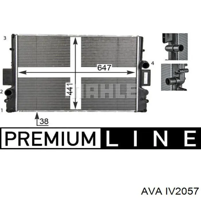 IV2057 AVA radiador refrigeración del motor