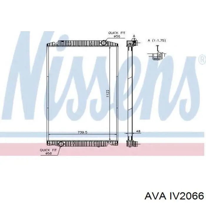 IV2066 AVA radiador refrigeración del motor