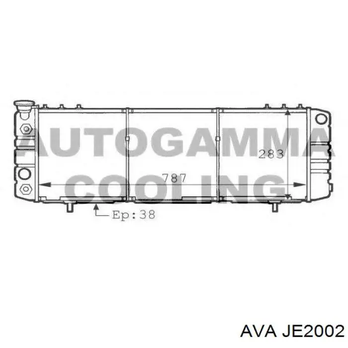 JE2002 AVA radiador refrigeración del motor