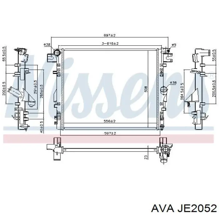 Radiador 68143886AA Chrysler