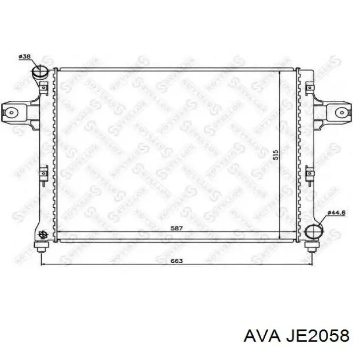 JE2058 AVA radiador refrigeración del motor