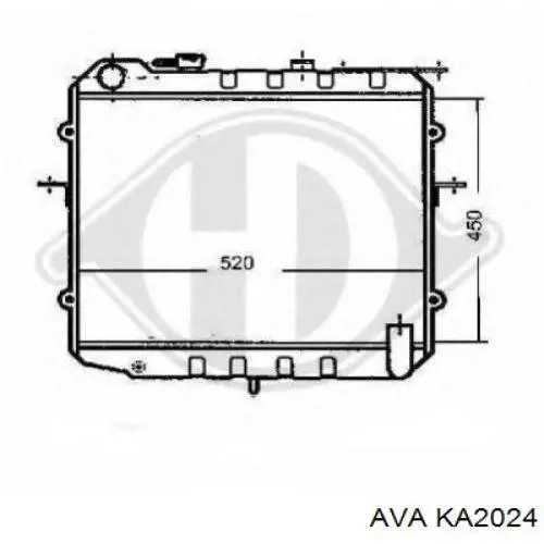 KA2024 AVA radiador refrigeración del motor