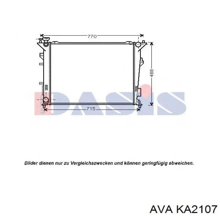 KA2107 AVA radiador refrigeración del motor