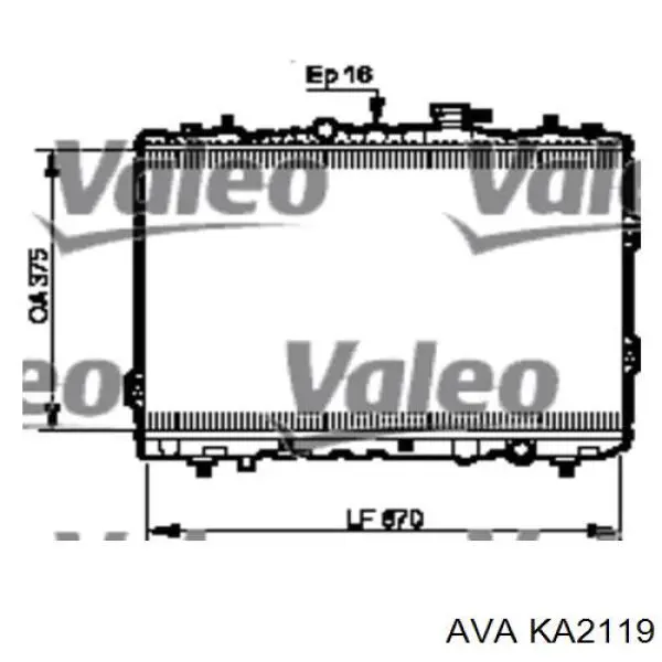 KA2119 AVA radiador refrigeración del motor