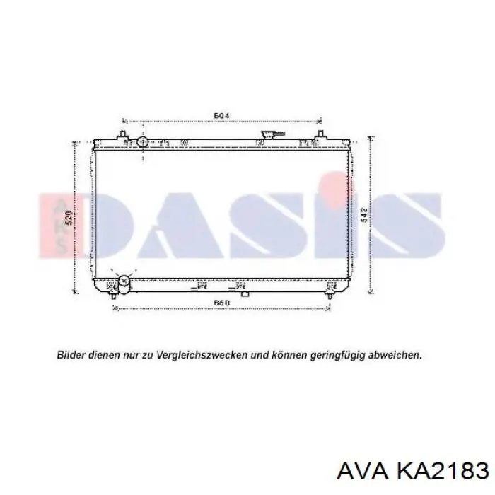 KA2183 AVA radiador refrigeración del motor