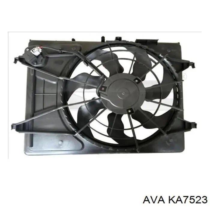 KA7523 AVA difusor de radiador, ventilador de refrigeración, condensador del aire acondicionado, completo con motor y rodete