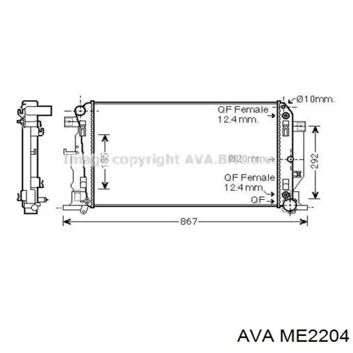 ME2204 AVA radiador, refrigeración del motor adicional