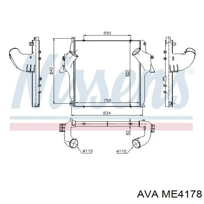 ME4178 AVA radiador de aire de admisión