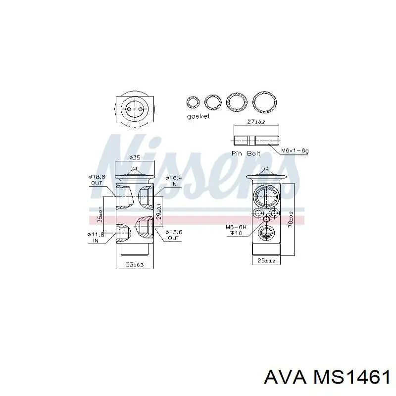 A1698300684 Mercedes Válvula TRV del aire acondicionado