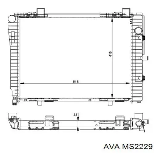 MS2229 AVA radiador refrigeración del motor
