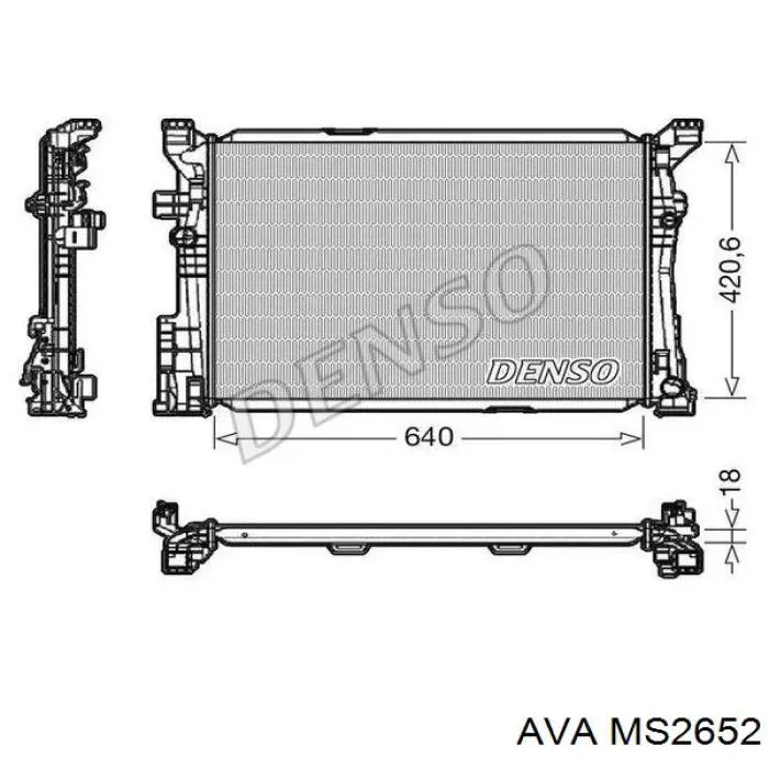 MS2652 AVA radiador refrigeración del motor