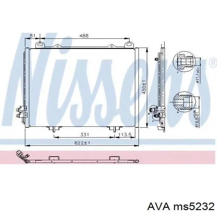 Condensador aire acondicionado AVA MS5232