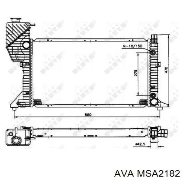 MSA2182 AVA radiador refrigeración del motor