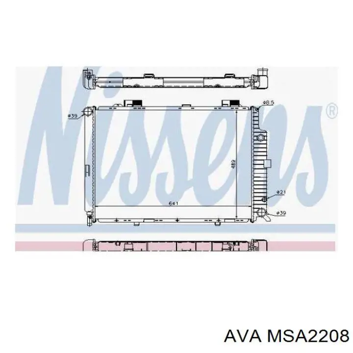 MSA2208 AVA radiador refrigeración del motor