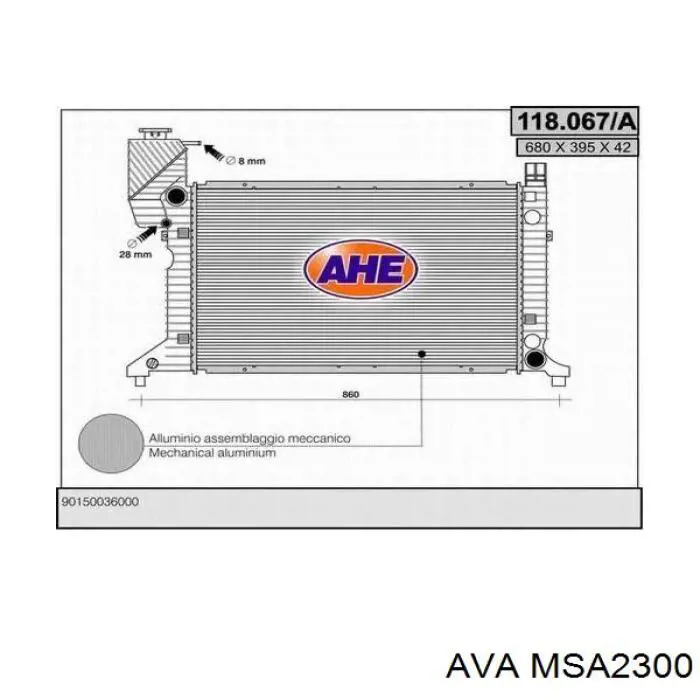 Radiador MSA2300 AVA