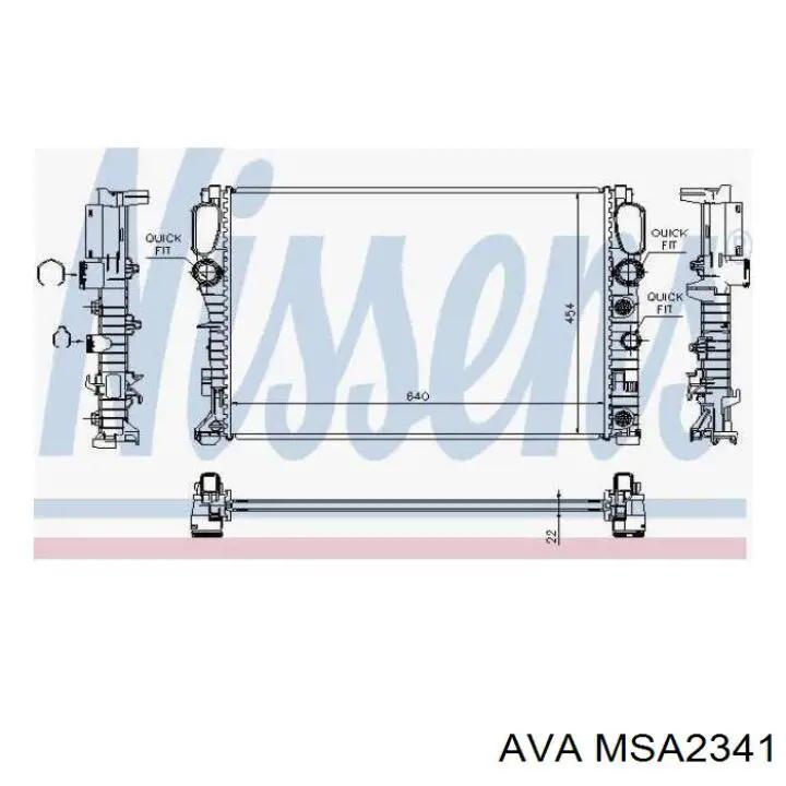 MSA2341 AVA radiador refrigeración del motor