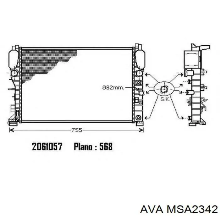 MSA2342 AVA radiador refrigeración del motor