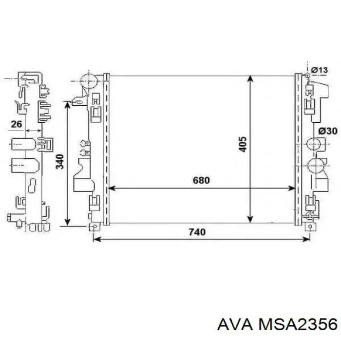 MSA2356 AVA radiador refrigeración del motor