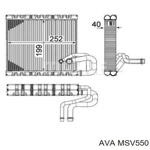 MSV550 AVA evaporador, aire acondicionado