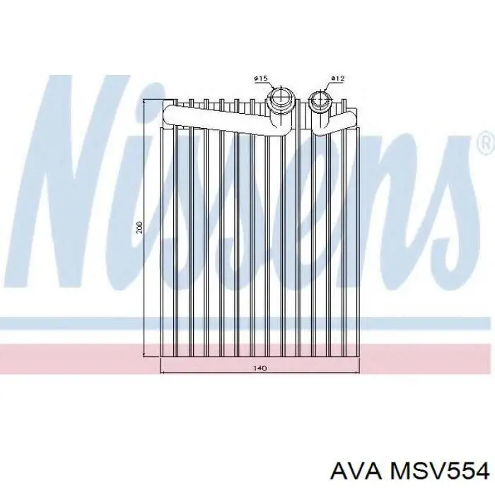 MSV554 AVA evaporador, aire acondicionado